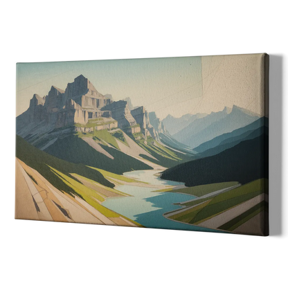 Banff Alpine Peaks - Canvas Print Art Sides