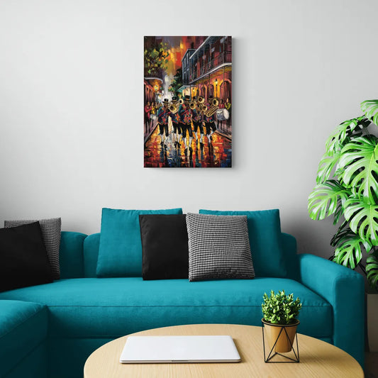 New Orleans Second Line Band - Canvas Wall Art Living Room