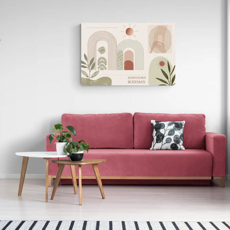 Bozeman Downtown Charm - Canvas Wall Art Living Room