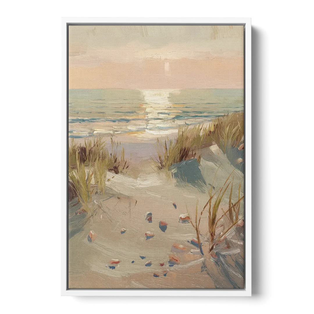 Norfolk Oceanfront Serenity - White Frame Canvas