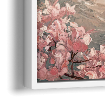 Washington DC Cherry Blossoms - Close-Up White Frame Canvas