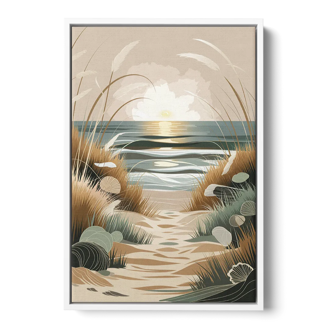 Galveston Coastal Vibes - White Frame Canvas