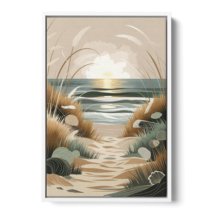 Galveston Coastal Vibes - White Frame Canvas