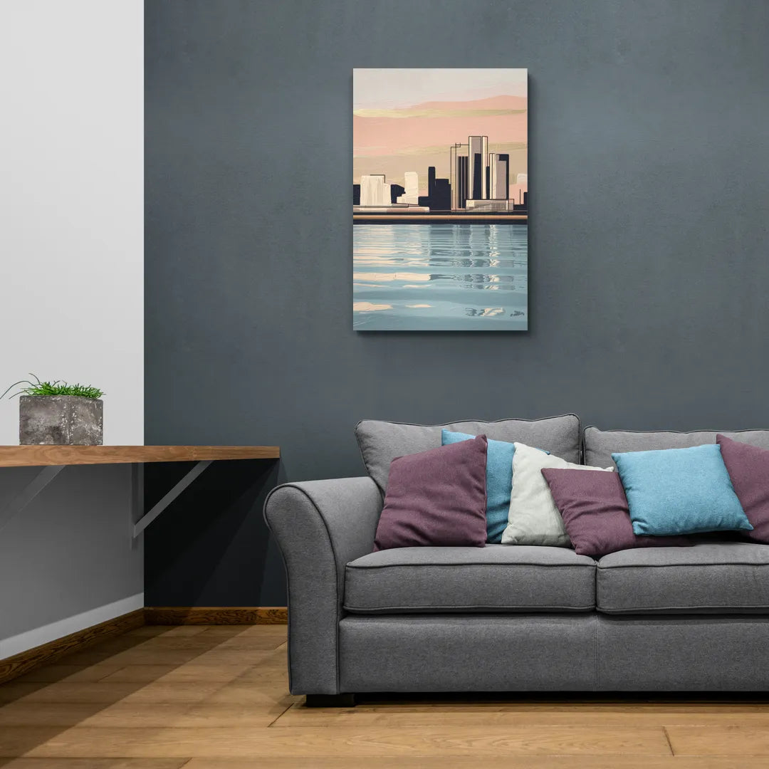 Detroit Riverwalk Serenity - Canvas Wall Art Living Room