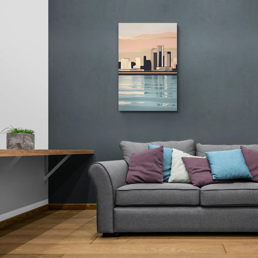 Detroit Riverwalk Serenity - Canvas Wall Art Living Room