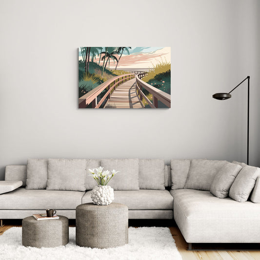 Virginia Beach Boardwalk Bliss - Canvas Wall Art Living Room