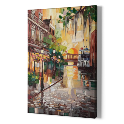 Savannah River Street Vibes - Canvas Print Art Sides