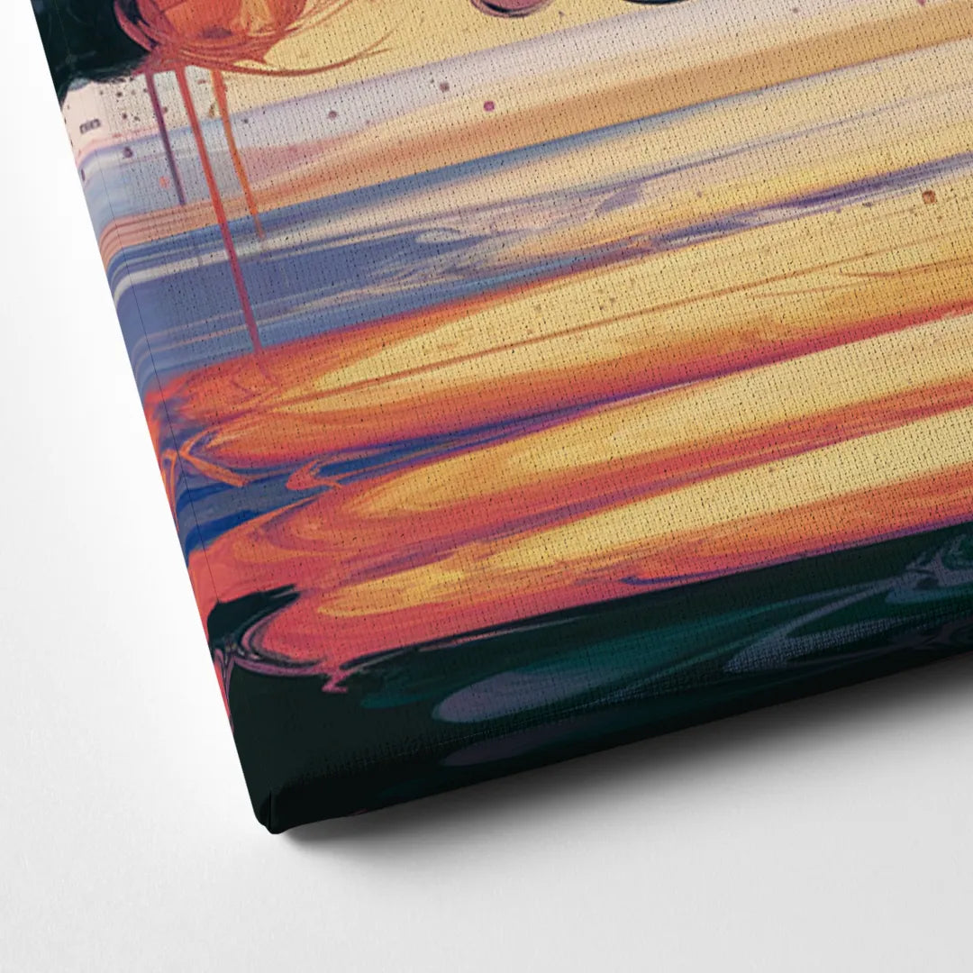 Anchorage Skyline Sunset Canvas Close Up