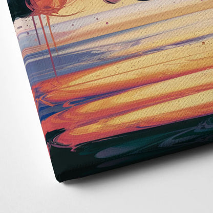 Anchorage Skyline Sunset Canvas Close Up