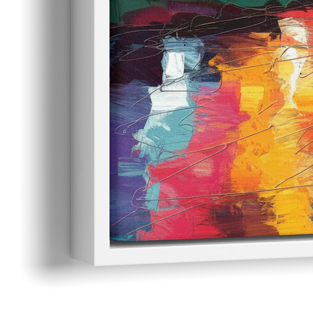Nashville Vibrant City Energy - Close-Up White Frame Canvas