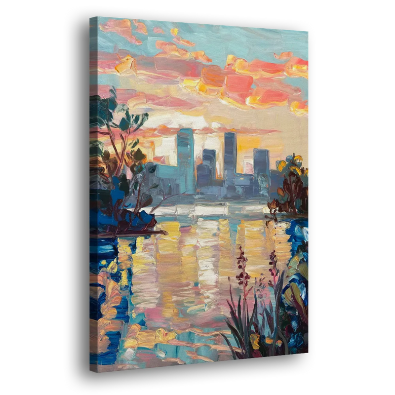 Buffalo Waterfront Sunrise - Canvas Print Art Sides