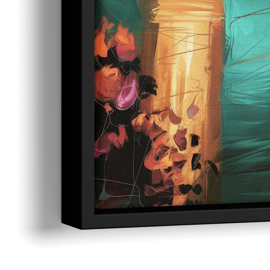 Tulsa Downtown Vibes - Close-Up Black Frame Canvas