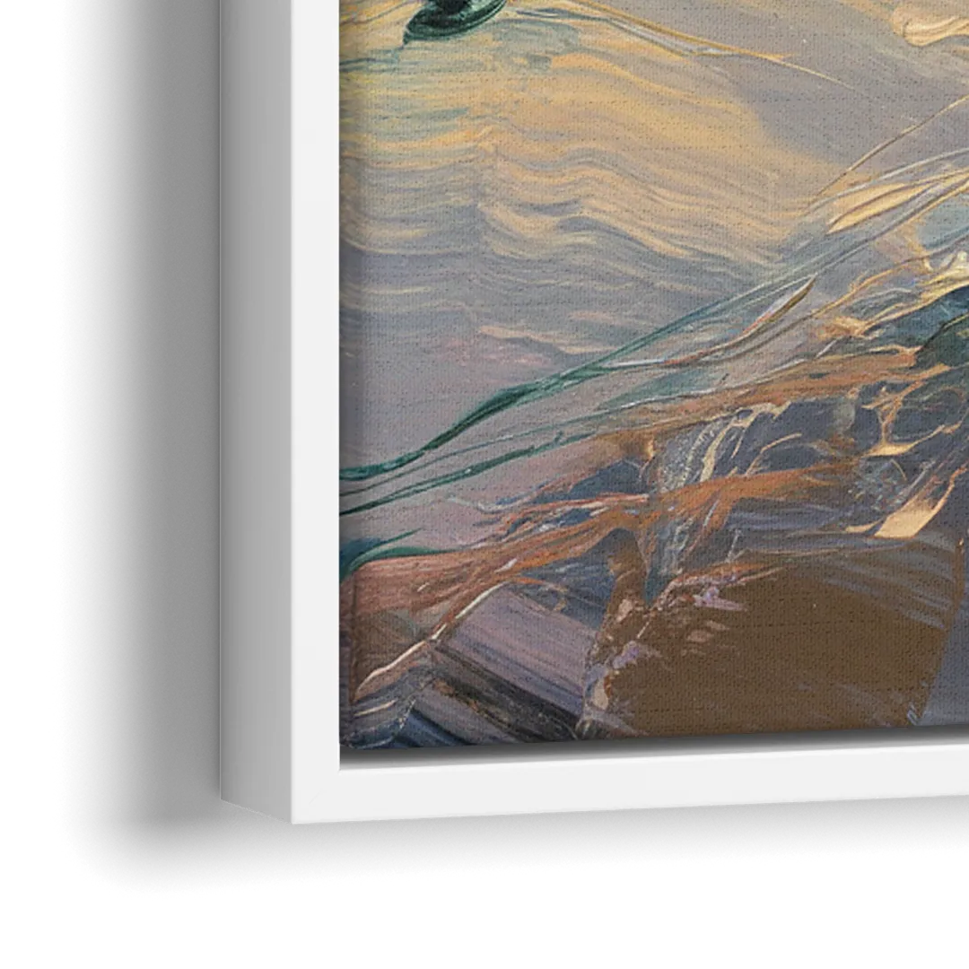Rochester Genesee River View - Close-Up White Frame Canvas