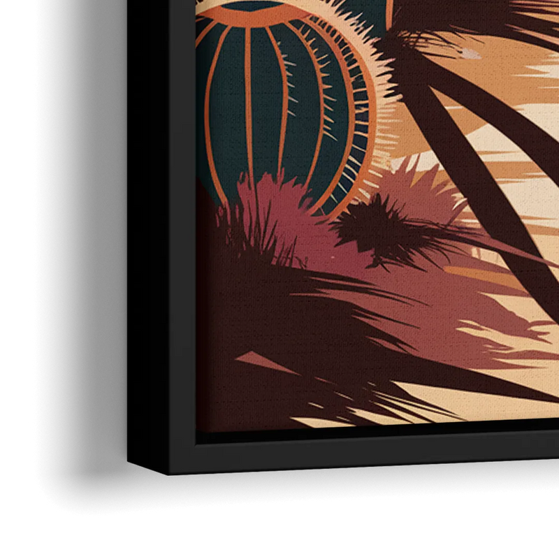 Tombstone Desert Sunset - Close-Up Black Frame Canvas