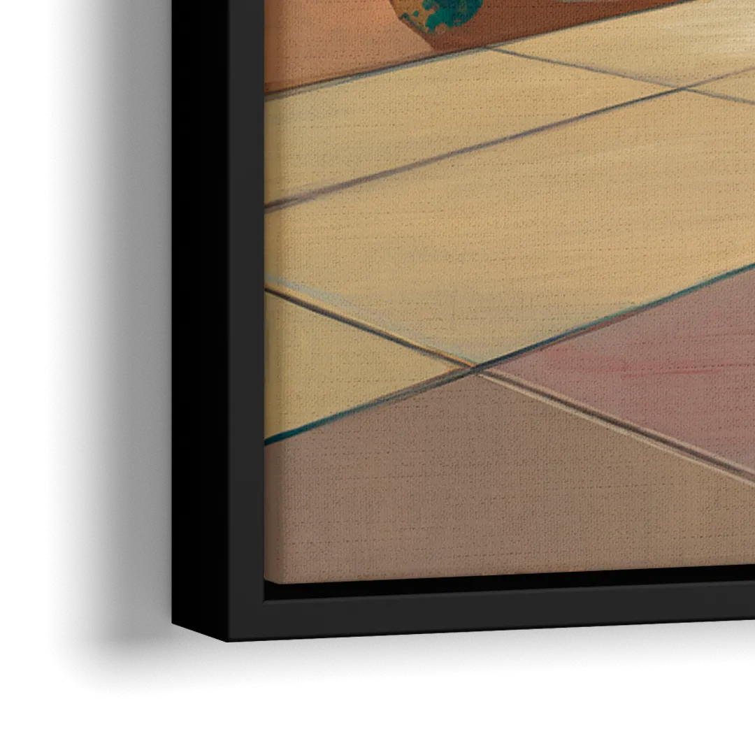 Palm Springs Retro Architecture - Close-Up Black Frame Canvas