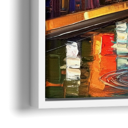 San Antonio Riverwalk Charm - Close-Up White Frame Canvas
