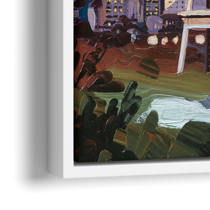 Seattle Skyline from Kerry Park - Close-Up White Frame Canvas