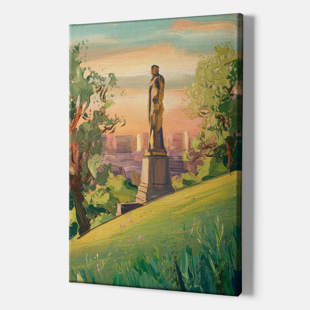 Birmingham Vulcan Statue View - Canvas Wall Art Indoor