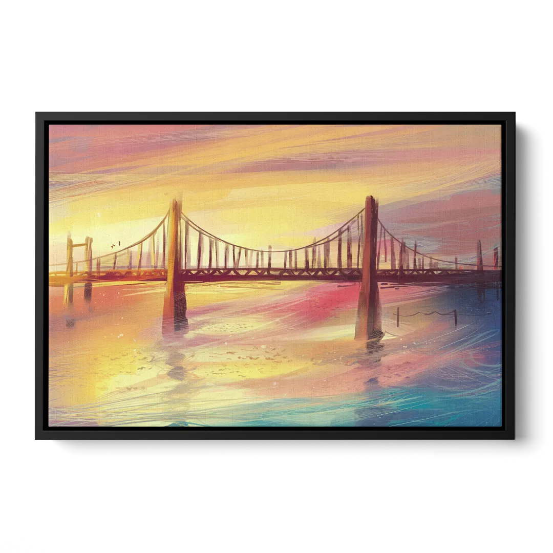 Chesapeake Bay Bridge Reflections - Black Frame Canvas