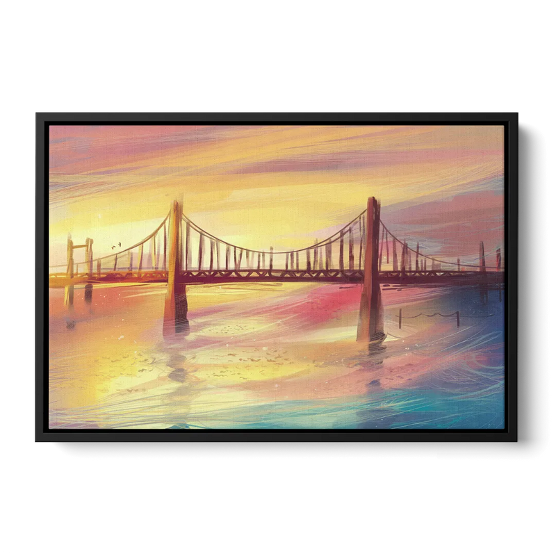Chesapeake Bay Bridge Reflections - Black Frame Canvas