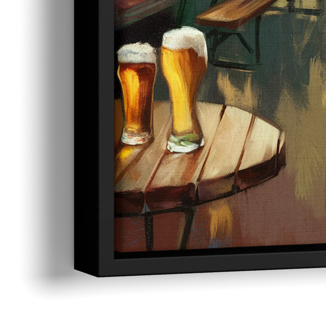 Asheville Local Brewery District - Close-Up Black Frame Canvas