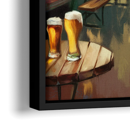 Asheville Local Brewery District - Close-Up Black Frame Canvas