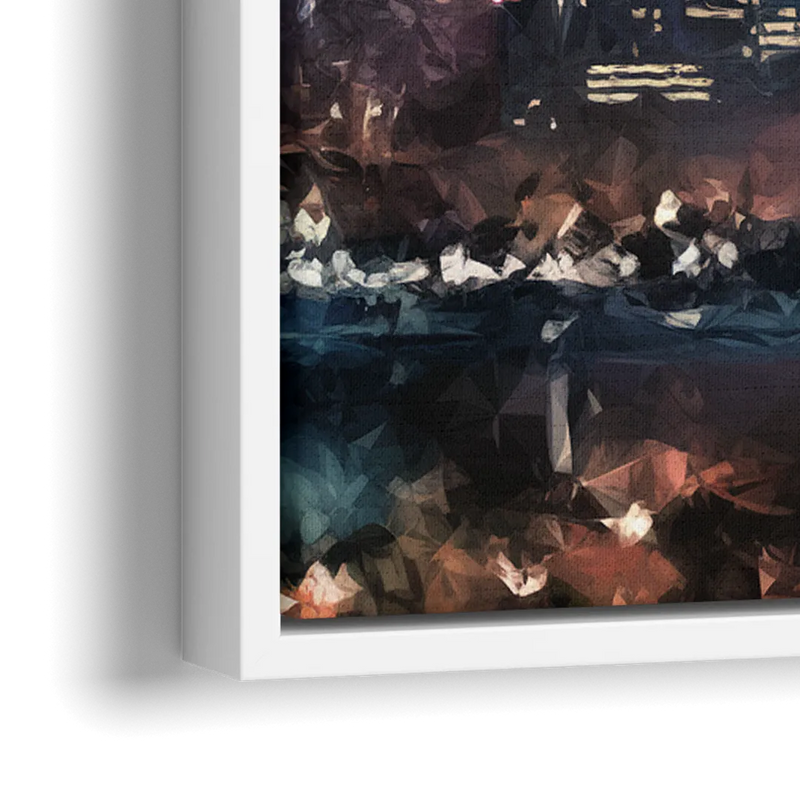 Houston Sunset Skyline - Close-Up White Frame Canvas