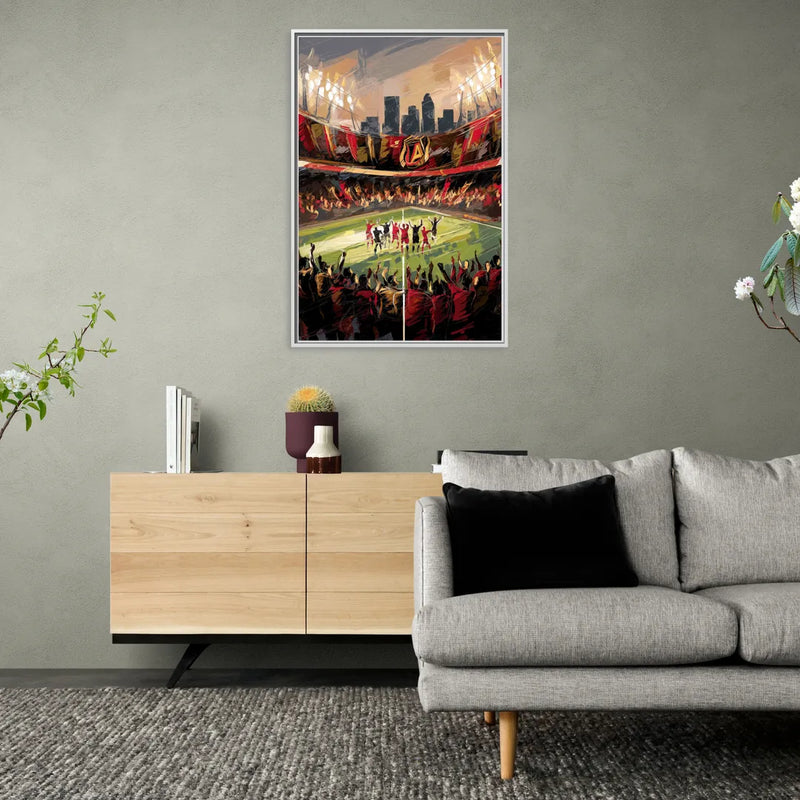 Atlanta United Team Celebration - Living Room White Frame Canvas
