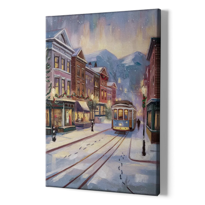 Salt Lake City Winter Scene - Canvas Print Art Sides