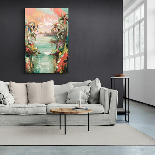 Orlando Tropical Landscape - Canvas Wall Art Living Room