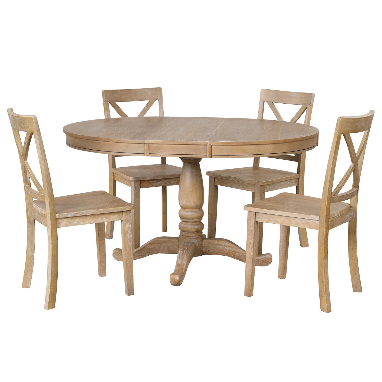 Elegant 4-Person Round Dining Table Set with Matching Chairs