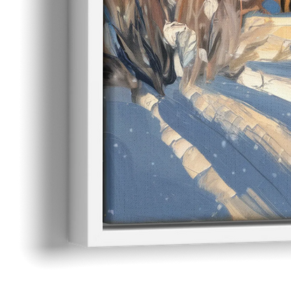 Jackson Hole Winter Wonderland - Close-Up White Frame Canvas