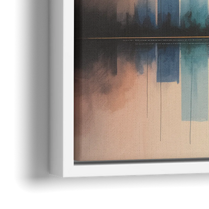Vancouver Color Skyline - Close-Up White Frame Canvas