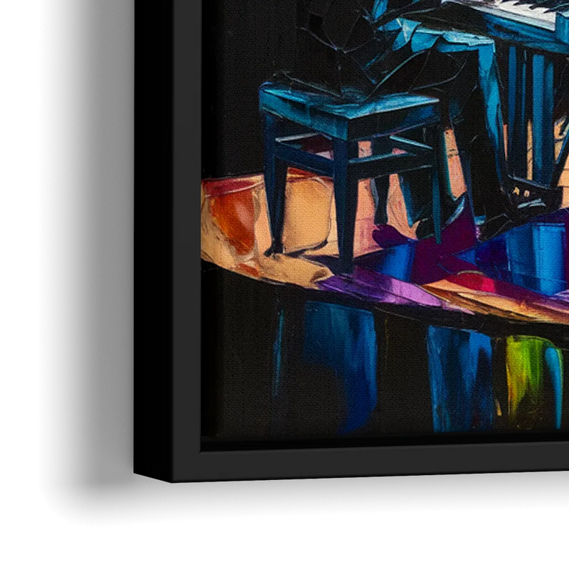 New Orleans Jazz Musicians - Close-Up Black Frame Canvas