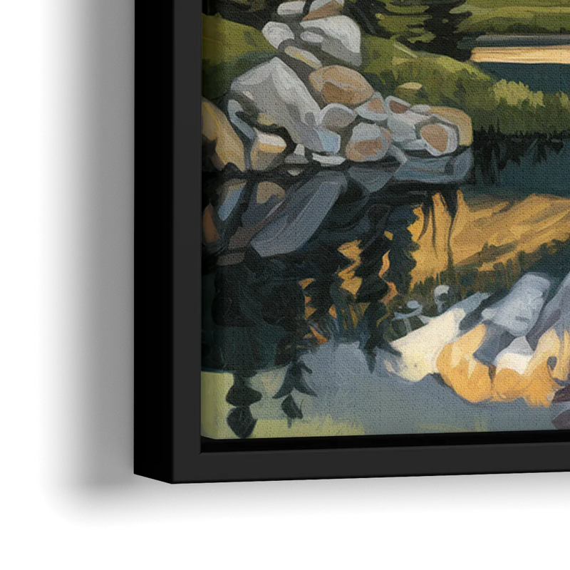 Breckenridge Colorado Rockies - Close-Up Black Frame Canvas