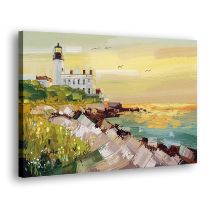 Galveston Lighthouse View - Canvas Print Art Sides