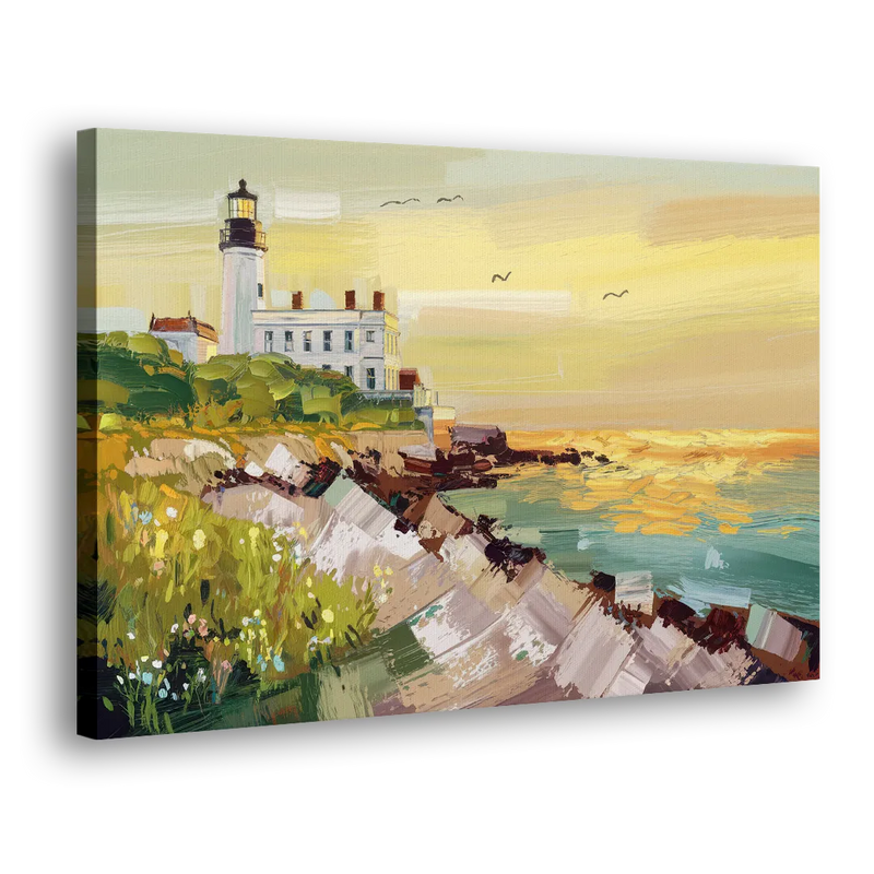 Galveston Lighthouse View - Canvas Print Art Sides
