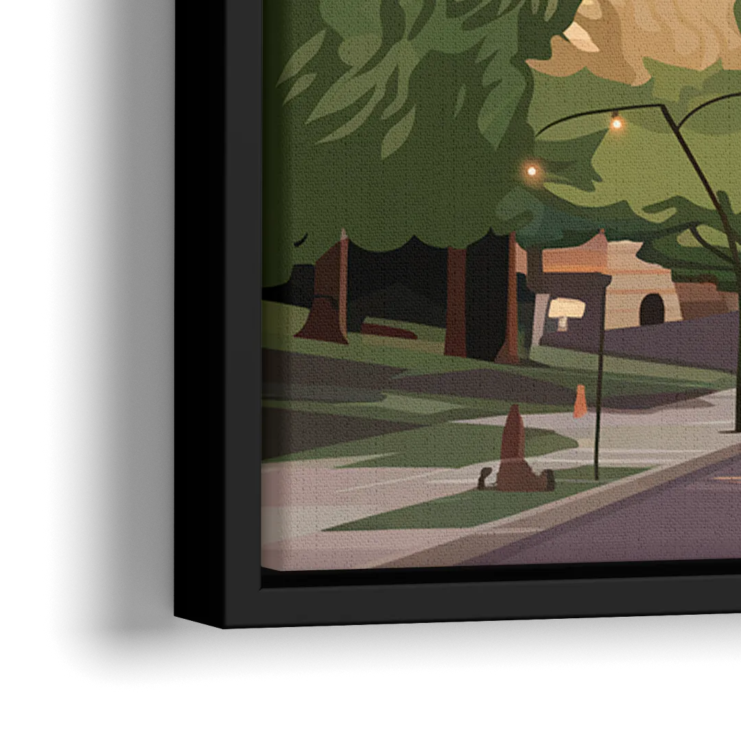 Colorado Springs Downtown Charm - Close-Up Black Frame Canvas