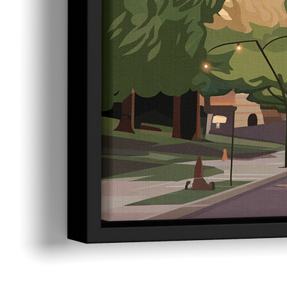 Colorado Springs Downtown Charm - Close-Up Black Frame Canvas