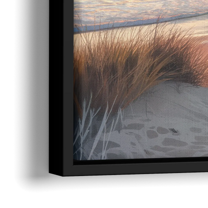 Huntington Beach Coastal Vibes - Close-Up Black Frame Canvas