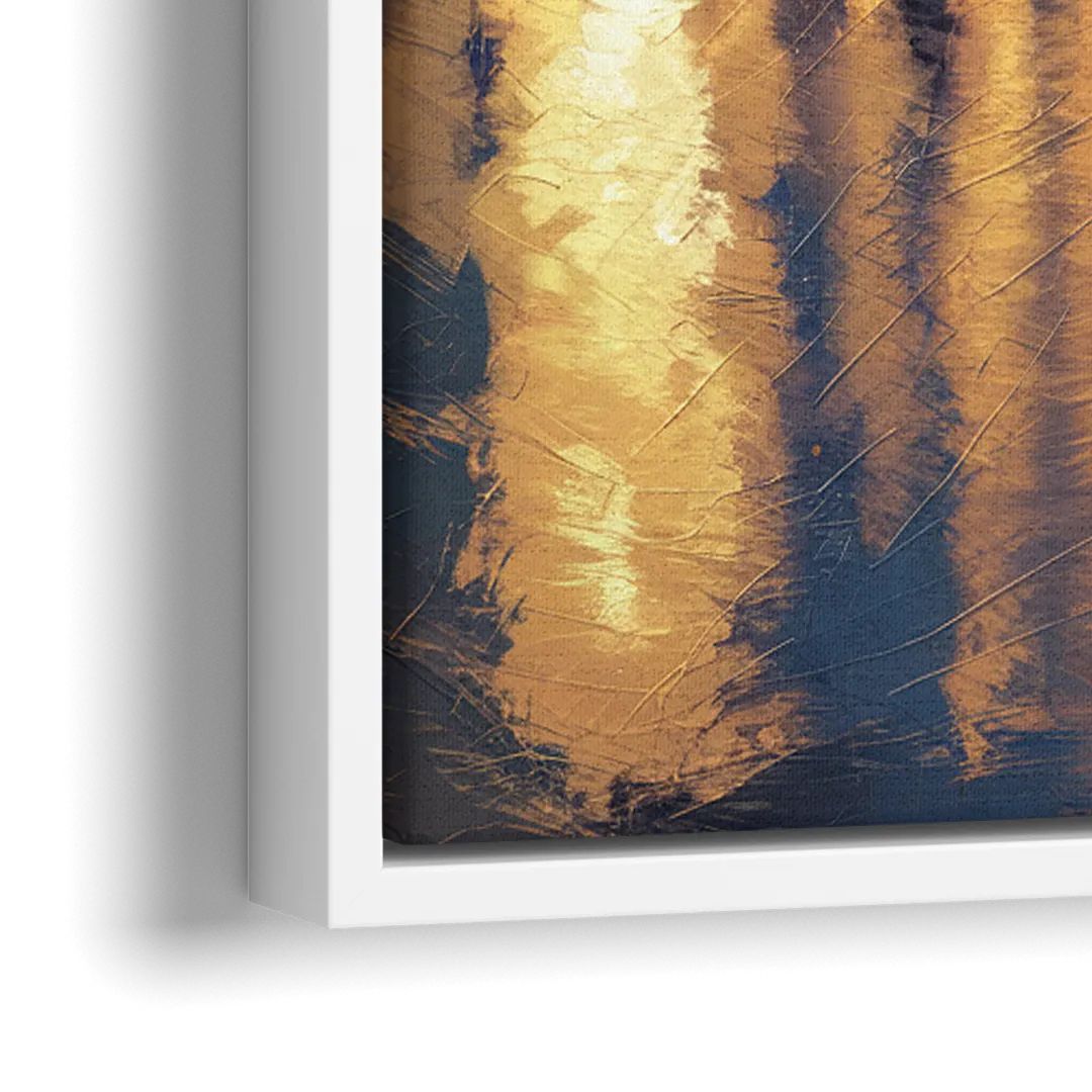 Pittsburgh Nighttime Glow - Close-Up White Frame Canvas