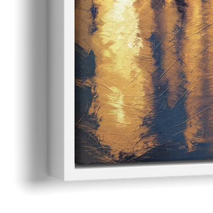 Pittsburgh Nighttime Glow - Close-Up White Frame Canvas