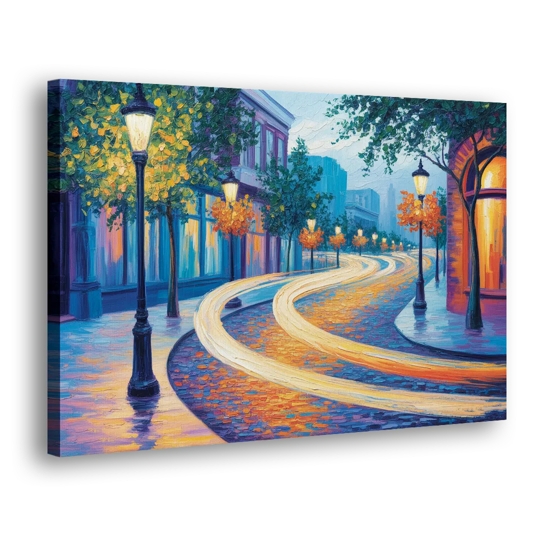 Crescent Street Lights - Canvas Print Art Sides