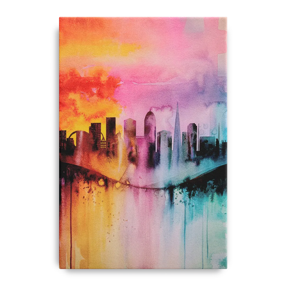 Oakland Skyline Sunset - Canvas Wall Art