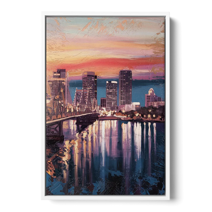 Jacksonville Urban Charm - White Frame Canvas