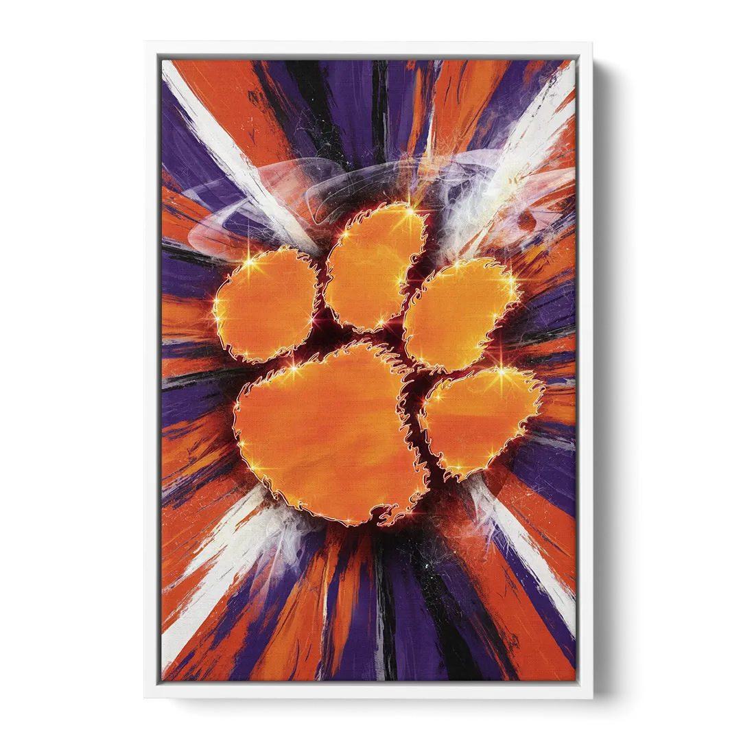 Greenville Clemson Tigers Pride - White Frame Canvas