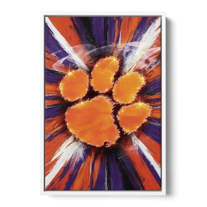 Greenville Clemson Tigers Pride - White Frame Canvas