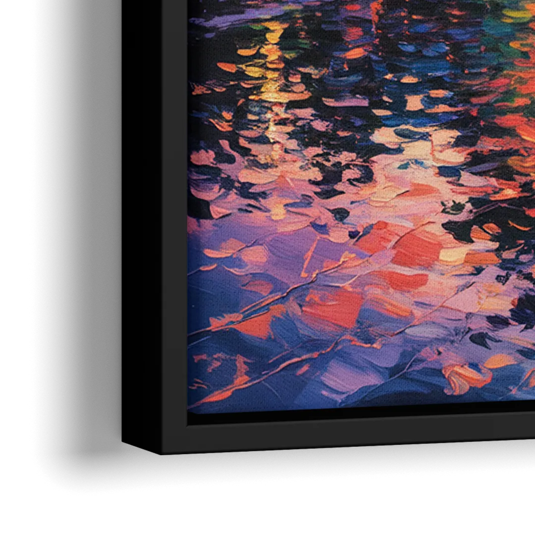 Chteau Frontenac at Sunset - Close-Up Black Frame Canvas