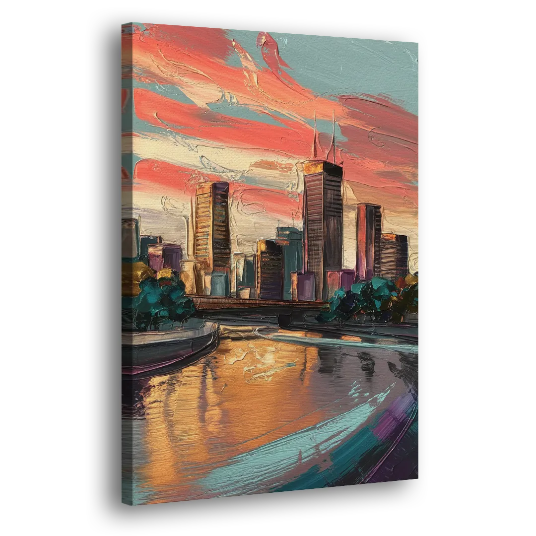 Grand Rapids Downtown Skyline - Canvas Print Art Sides