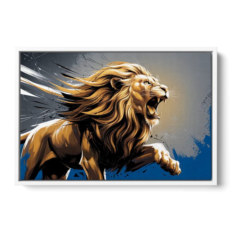 Detroit Lions Pride - White Frame Canvas